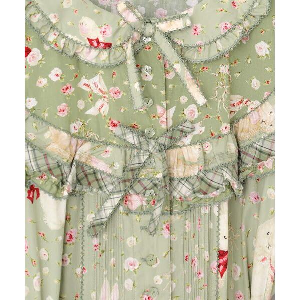 PINK HOUSE（ピンクハウス） バラ園うさぎヨークワンピース