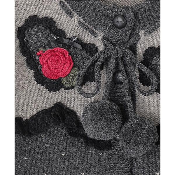 PINK HOUSE（ピンクハウス） ハートモチーフ使いヨークニット