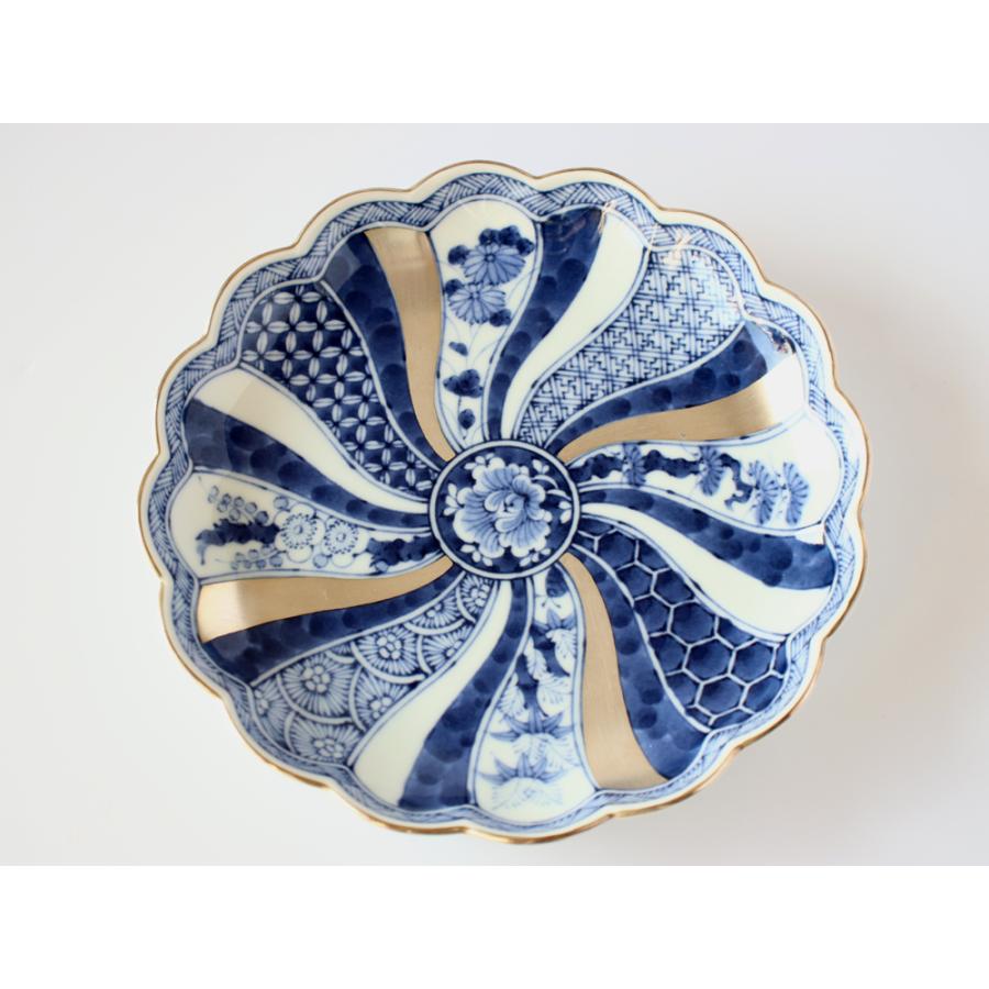 林九郎窯 古伊万里様式 藍青シリーズ 銀彩祥瑞 プレート16cm 波佐見焼