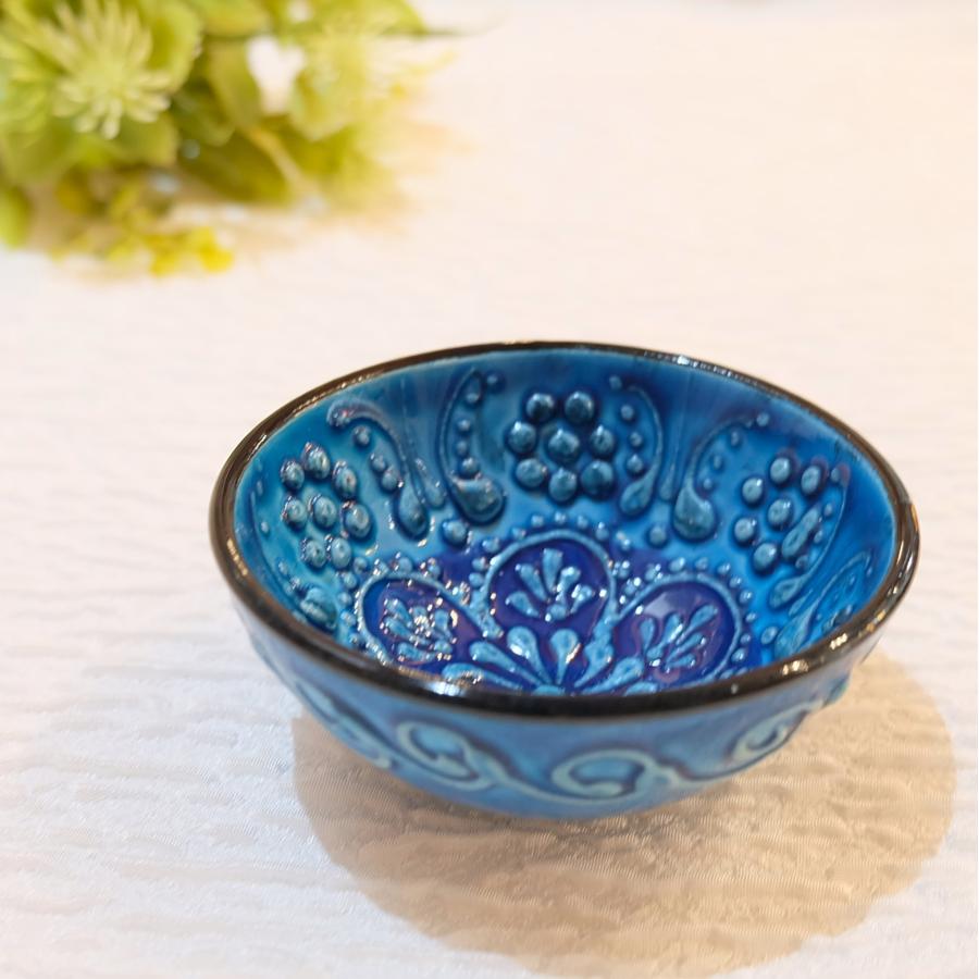 トルコ雑貨 トルコ陶器 キュタフア陶器 小皿 豆皿 ハンドメイド