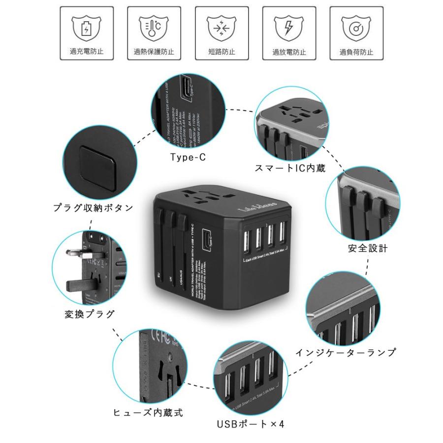 Life Ideas 海外変換プラグ マルチ変換プラグ 150ヶ国対応 AC