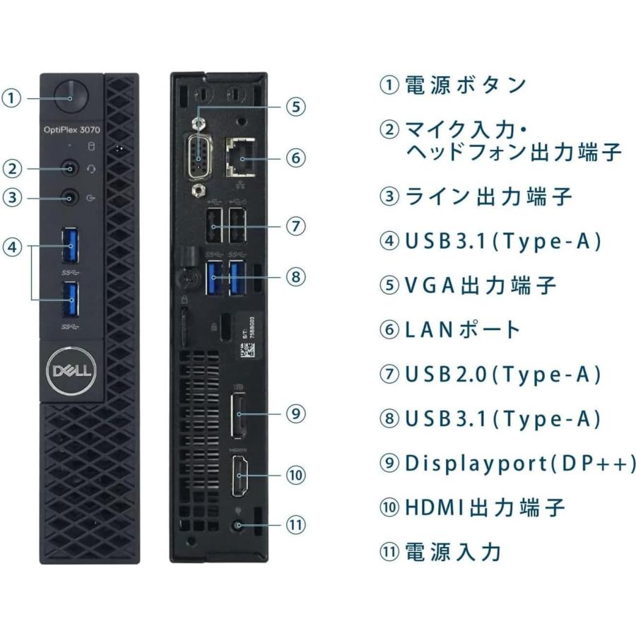 OptiPlex デル Dell Optiplex 3070 超ミニPC 第9世代Core i3-9100T