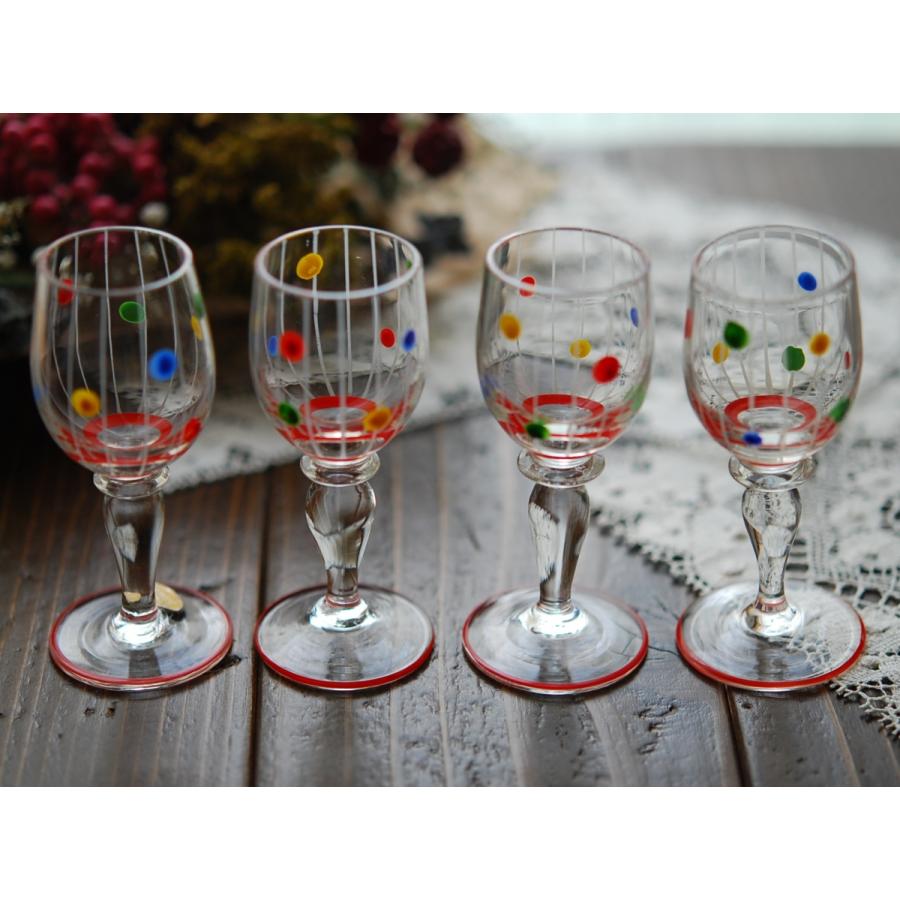 レア】4個セット アンティーク グラス チェコグラス チェコスロバキア