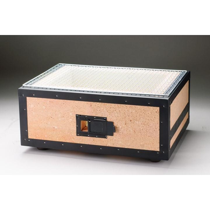 ポーラスセラミックス炭火コンロ長角七輪 BQ12 網付 : 七輪の里