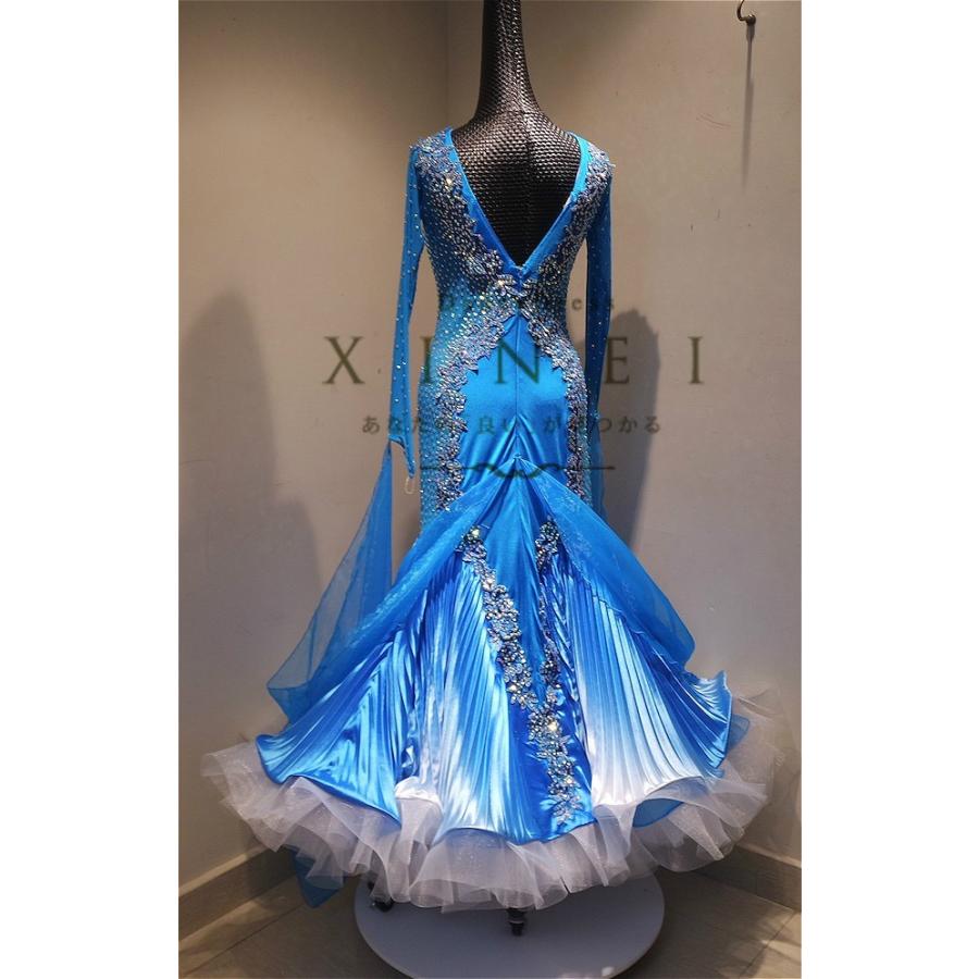 社交ダンスドレス ラテンドレス モダンドレス ロングスカート ダンス