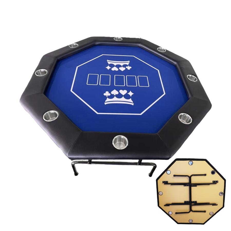 P2倍!】 TiltPlay ポーカーテーブル 八角形 折りたたみ 8人対応 家庭用