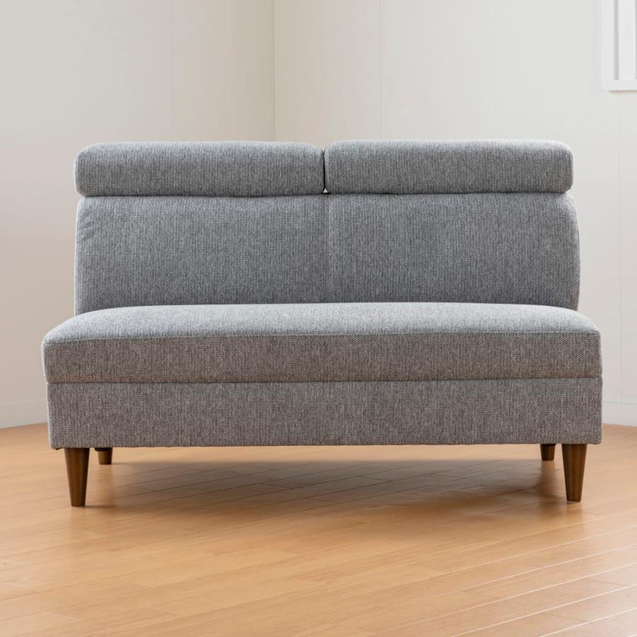 リビングダイニングチェア 肘無 2Pソファ ビュー グレー 【ホームズ