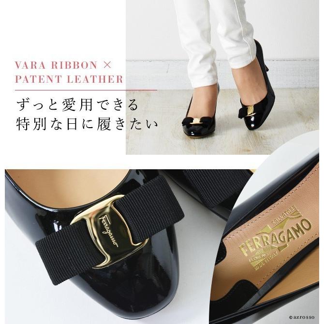 FERRAGAMO（フェラガモ） エナメル パンプス リボン レディース