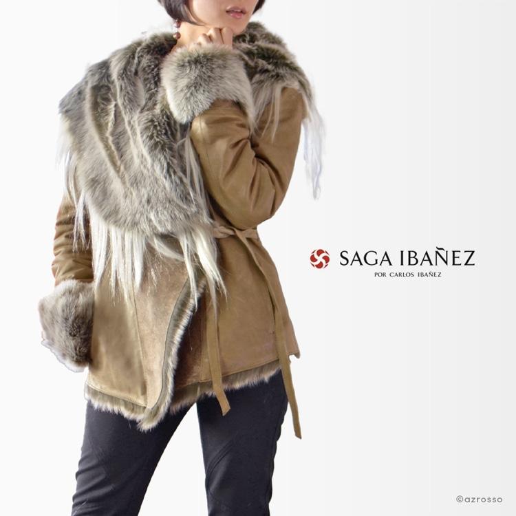 ムートン コート レディース 高級 毛皮 ラムレザー ゴージャス SAGA