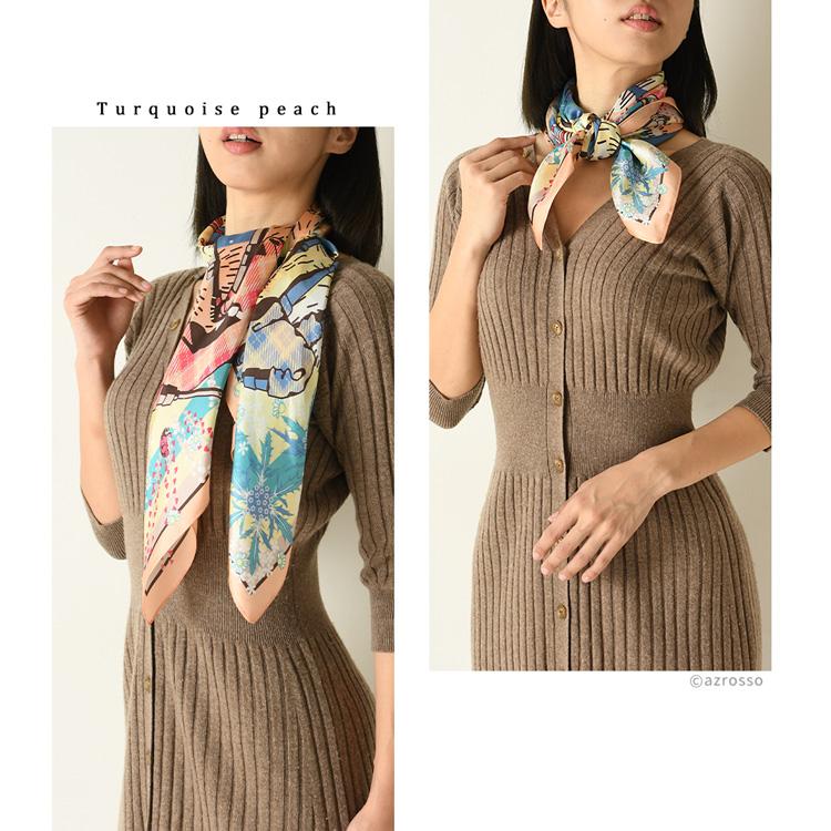 シルク スカーフ 大判 正方形 90 cm uv 日本製 横浜 70代 30代 40代 50