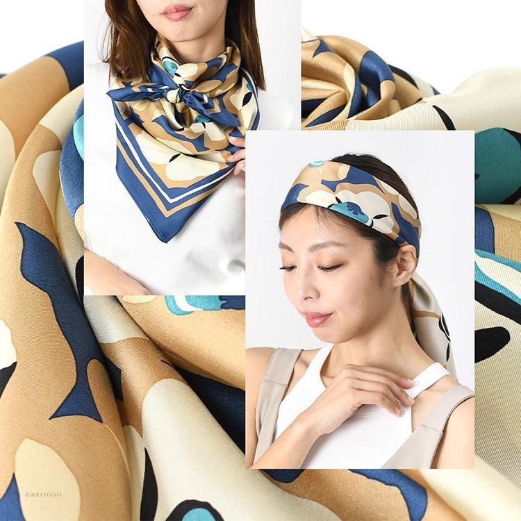 シルク スカーフ 大判 正方形 90 cm uv 日本製 横浜 70代 30代 40代 50