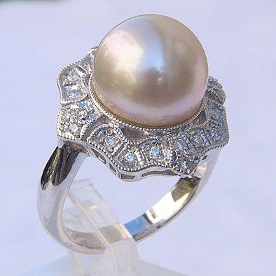 パール 指輪 真珠 リング 南洋真珠パール pt900 プラチナリング