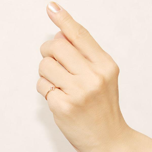 ピンクゴールド 指輪 ピンキーリング ダイヤモンド リング レディース