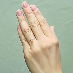 パール リング 普段使い k18 18k 18金 真珠指輪 本真珠 イエロー