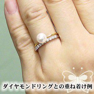 パール リング 普段使い k18 18k 18金 真珠指輪 本真珠 イエロー