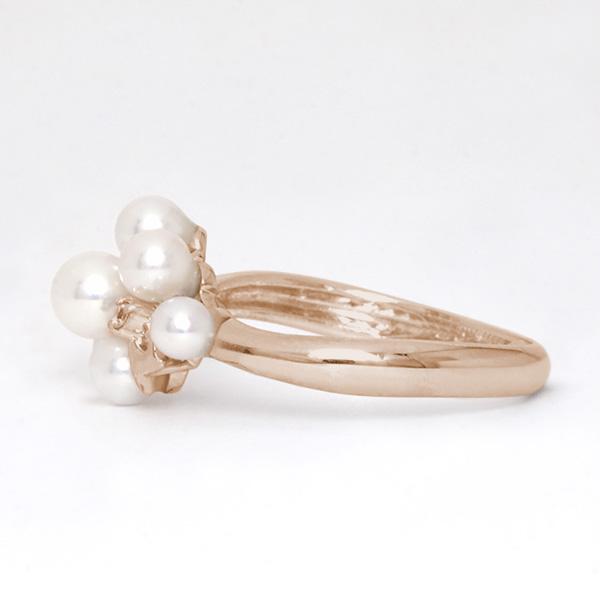 パール リング カジュアル k18 18k 18金 ピンクゴールド 真珠リング