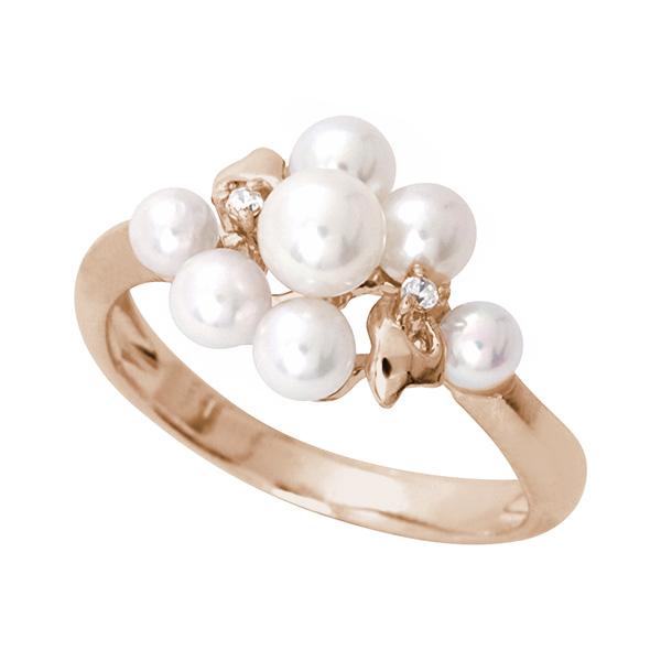 パール リング カジュアル k18 18k 18金 ピンクゴールド 真珠リング