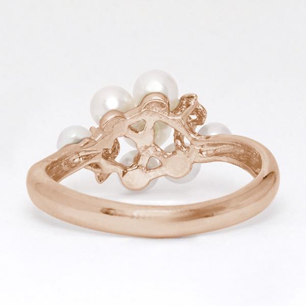 パール リング カジュアル k18 18k 18金 ピンクゴールド 真珠リング