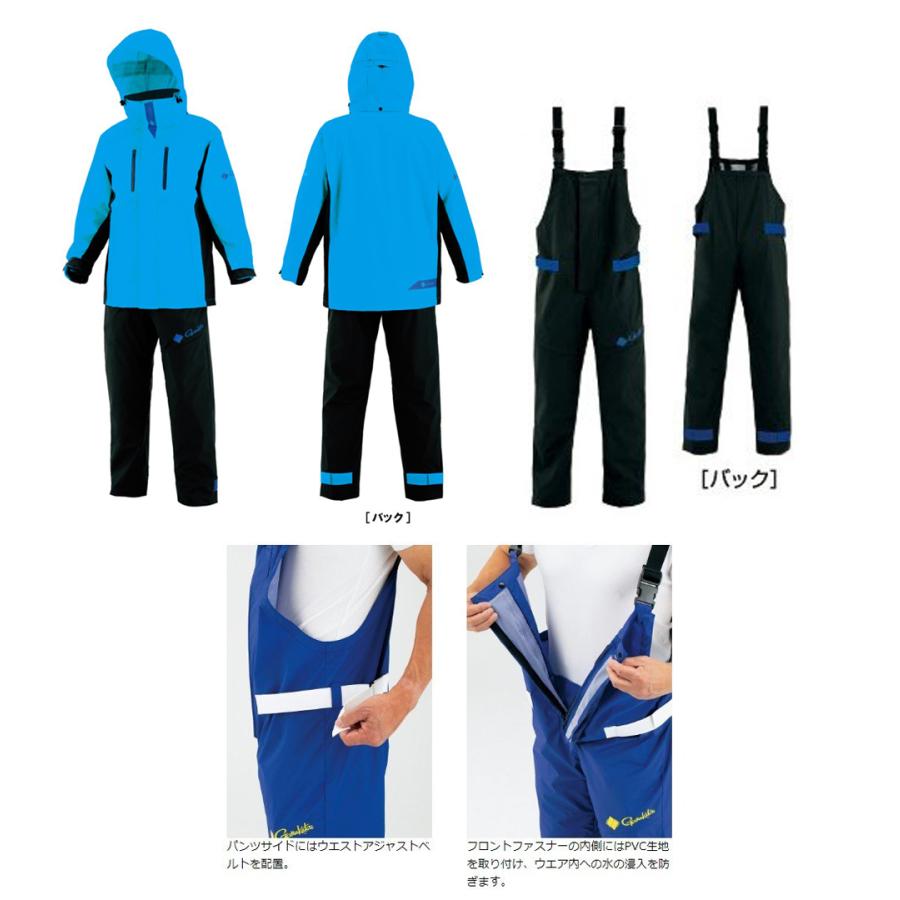 Gamakatsu（がまかつ） PVCサロペットデッキレインスーツ(上下セット