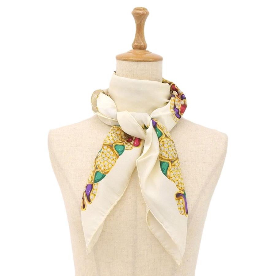 CHANEL（シャネル） 宝石柄 ジュエリー フラワー ロゴ シルク スカーフ