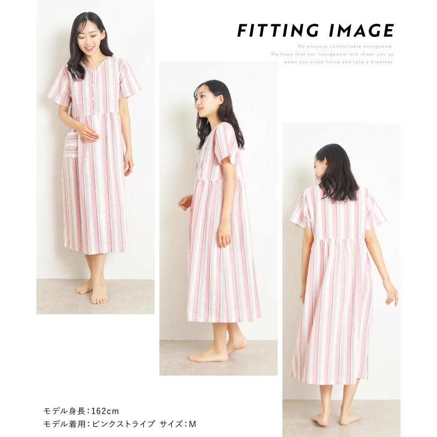 マタニティ ネグリジェ パジャマ 授乳口付き ワンピース 半袖 前開き