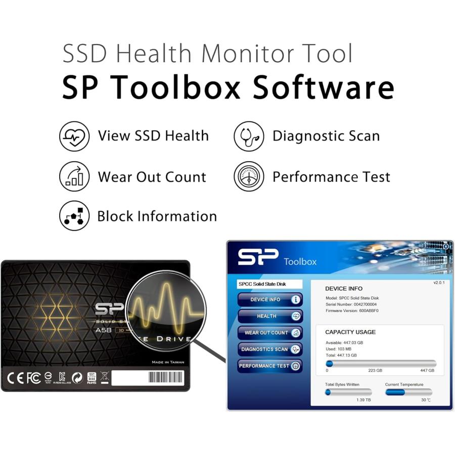 Silicon Power（シリコンパワー） SSD 1TB 内蔵 A58 3D NAND SATA3