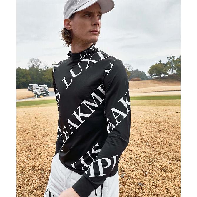LUXE AKM PLUS リュクスエイケイエムプラス ゴルフ 総柄モックネック T
