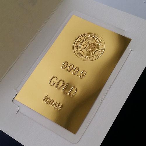 24金 純金カード 徳力ロゴ 1g 徳力本店発行 純金護符 お守り 縁起物