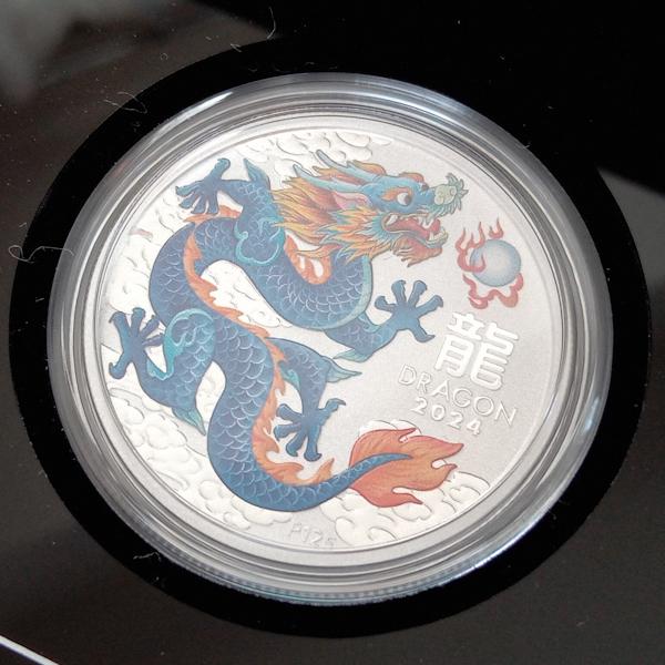 純銀コイン 10枚セット 干支銀貨 辰（龍） 1/2オンス 2024年製 カラー