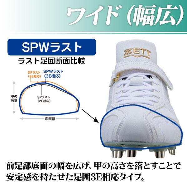 ゼット（ZETT） スパイク 野球 ソフトボール 白 金具 スーパーグランド