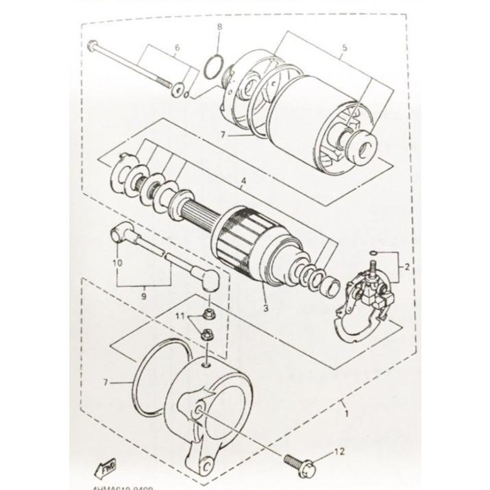 ヤマハ発動機 XJR400R(RH02J) ブラシホルダー 図中(2番) 3KS-81840-00