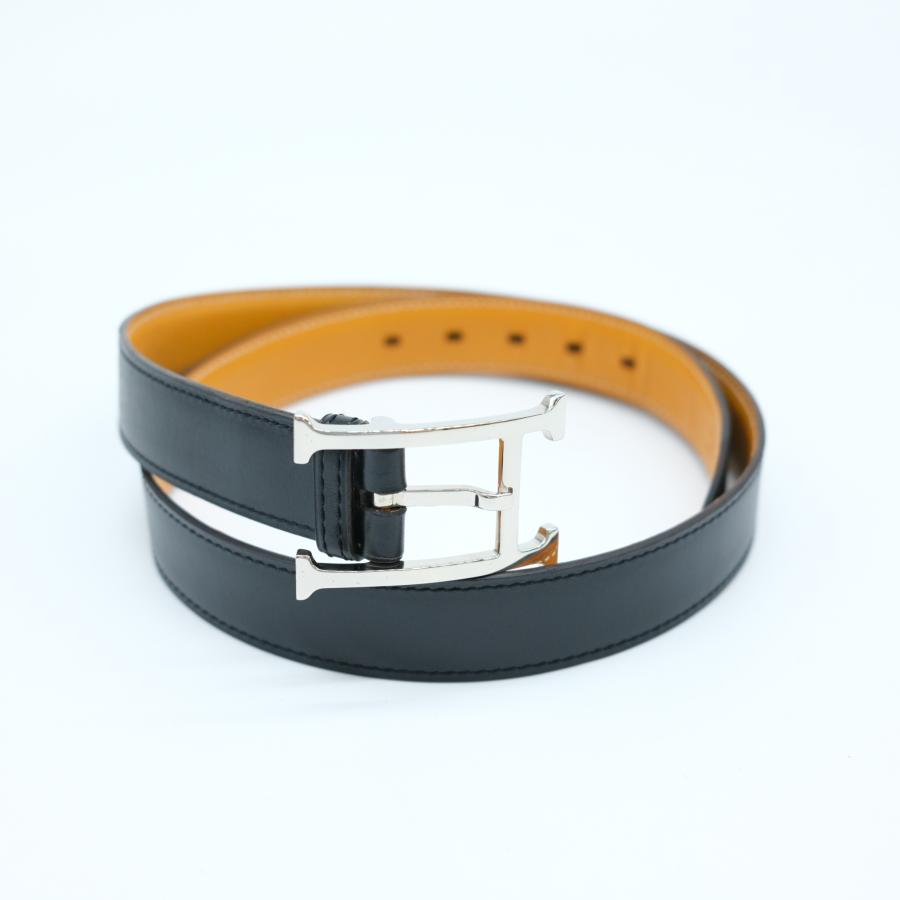 HERMES エルメス Hバックル アッシュ ベルト メンズ スーツ BOXカーフ