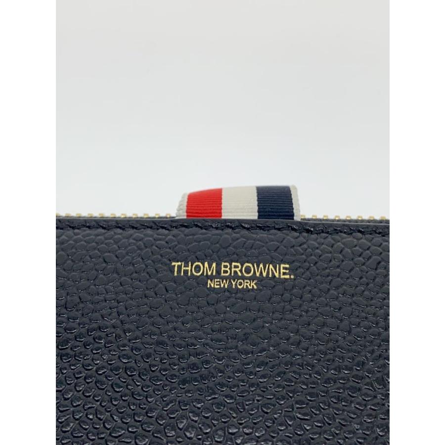 THOM BROWNE. NEW YORK◇SLIM LONGZIP AROUND/長財布/レザー/ブラック
