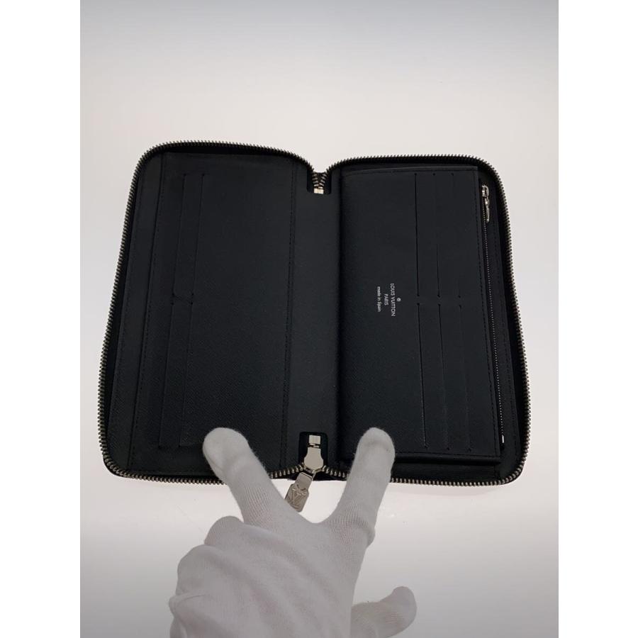 LOUIS VUITTON◇ジッピー・オーガナイザー_エピ_BLK/レザー/BLK/無地