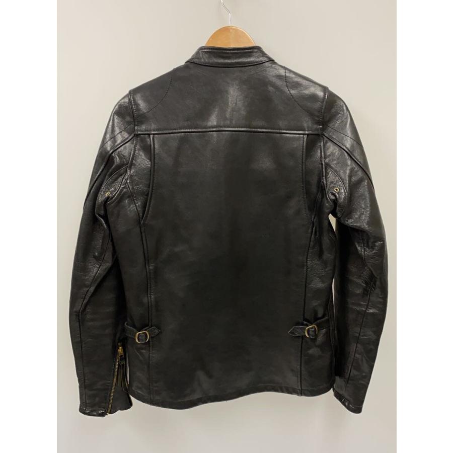WEST RIDE◇シングルライダースジャケット/38/山羊革/黒/ウエスト