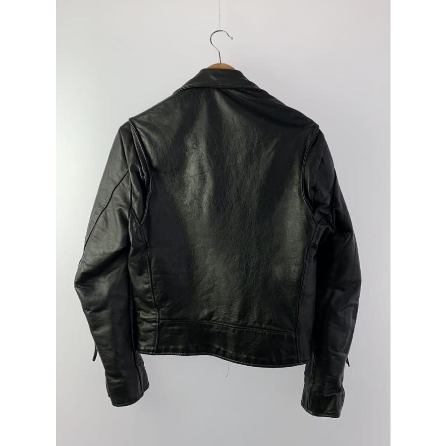 excelled◇ダブルライダースジャケット/36/レザー/BLK : セカンド
