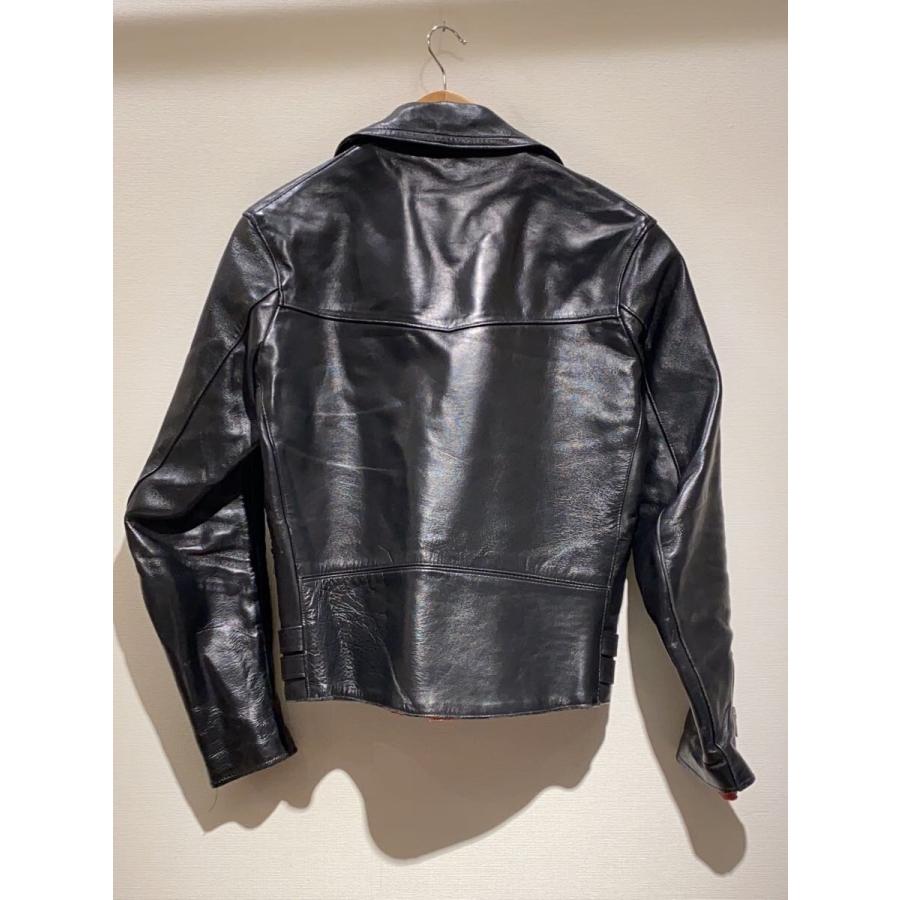 666 Leather Wear◇ダブルライダースジャケット/34/レザー/BLK