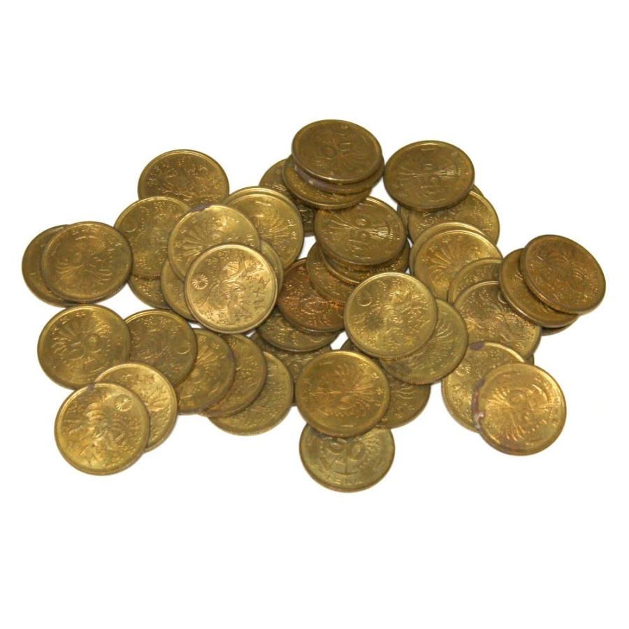 大型50銭黄銅貨（昭和21年） 美品〜極美品クラス 50枚セット 光線入
