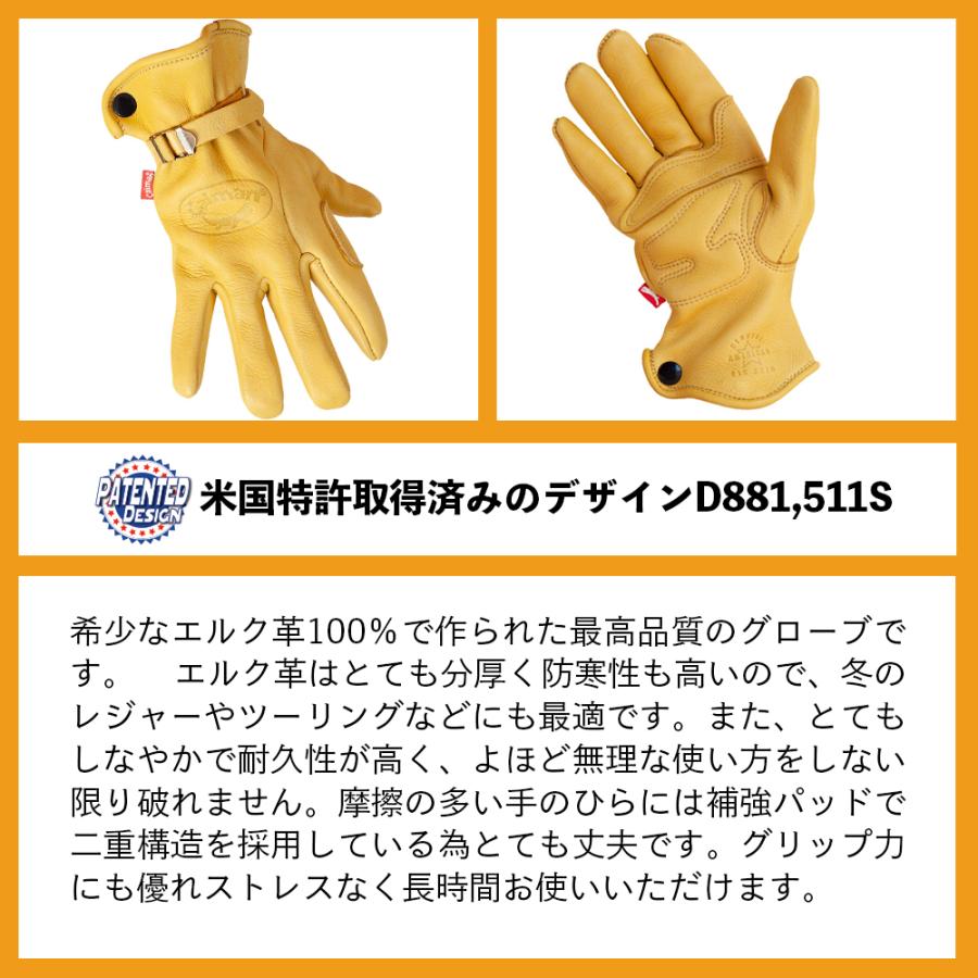 Caiman1306 カイマン Genuine Elk Grain Drivers Gloves エルク革