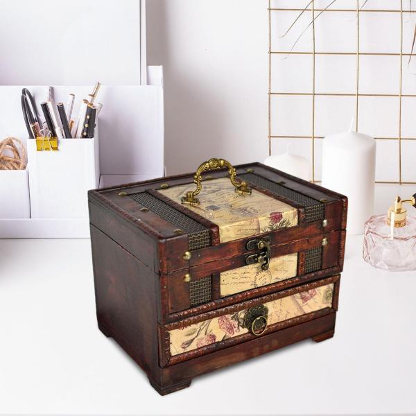 ヴィンテージ木製ジュエリーボックス アンティークジュエリーケース