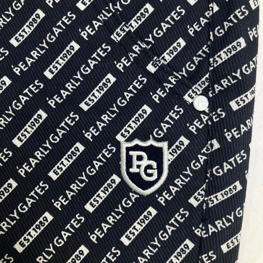 PEARLY GATES パーリーゲイツ ストレッチパンツ ロゴ 総柄 ネイビー系