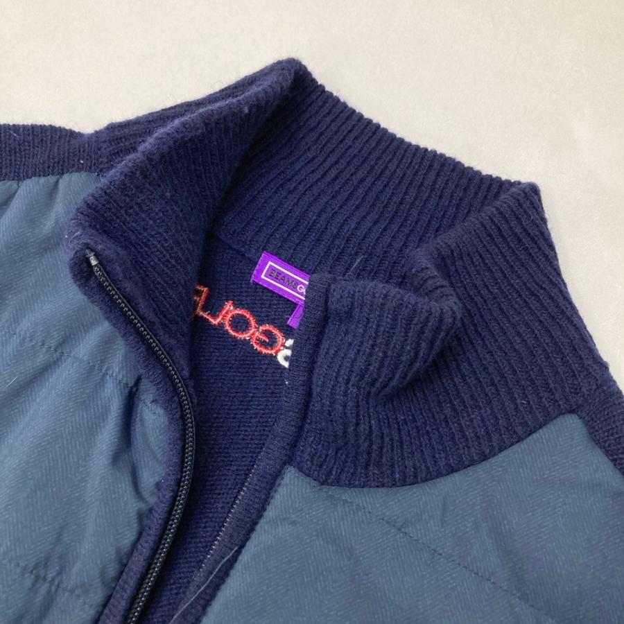 BEAMS GOLF ビームスゴルフ 中綿切替 ニット ジャケット ネイビー系 L