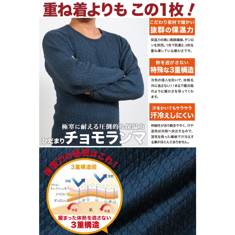 ひだまり チョモランマ 紳士長ズボン下 M〜LL (保温力 透湿性 消臭抗菌