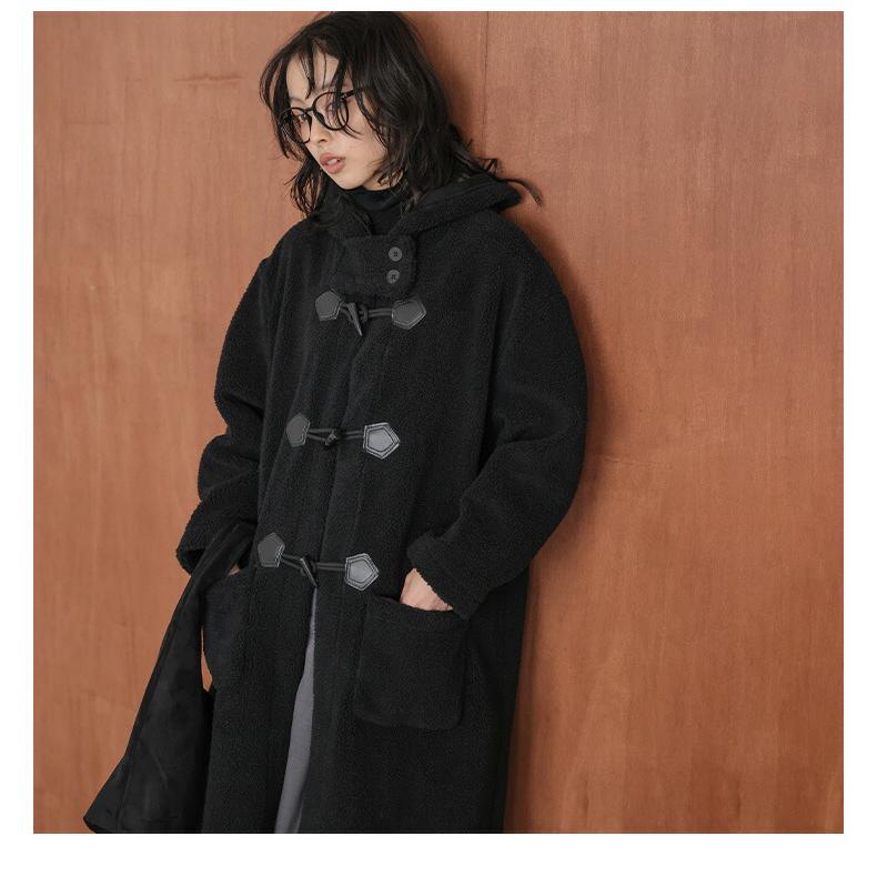 ダッフルコート ロングコート ボア ムートン もこもこ 【aot304-46b