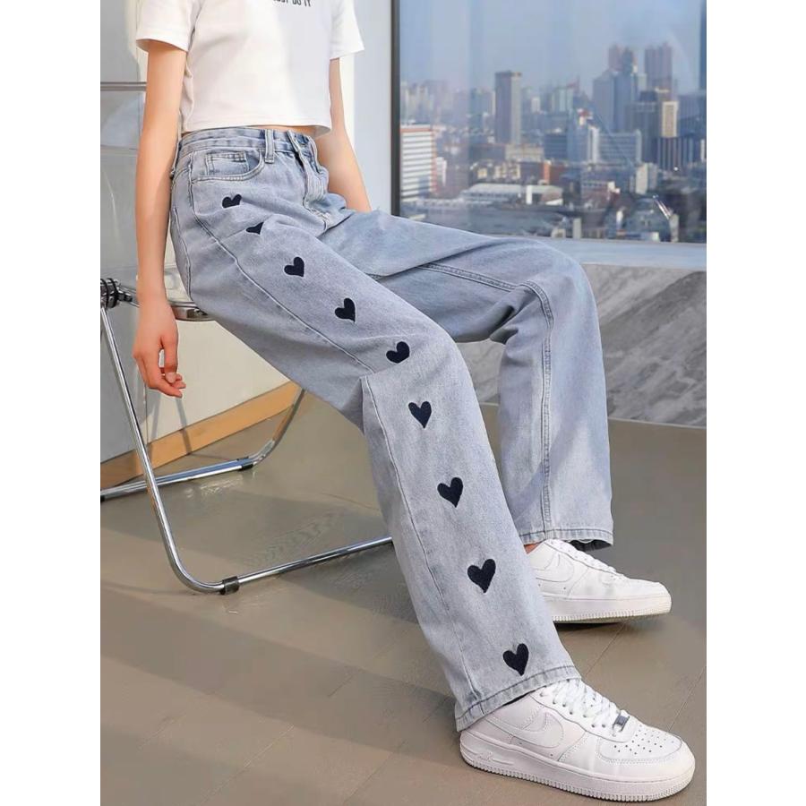 デニム ジーンズ ストレート 可愛い Y2K 平成 韓国風 韓国アイドル