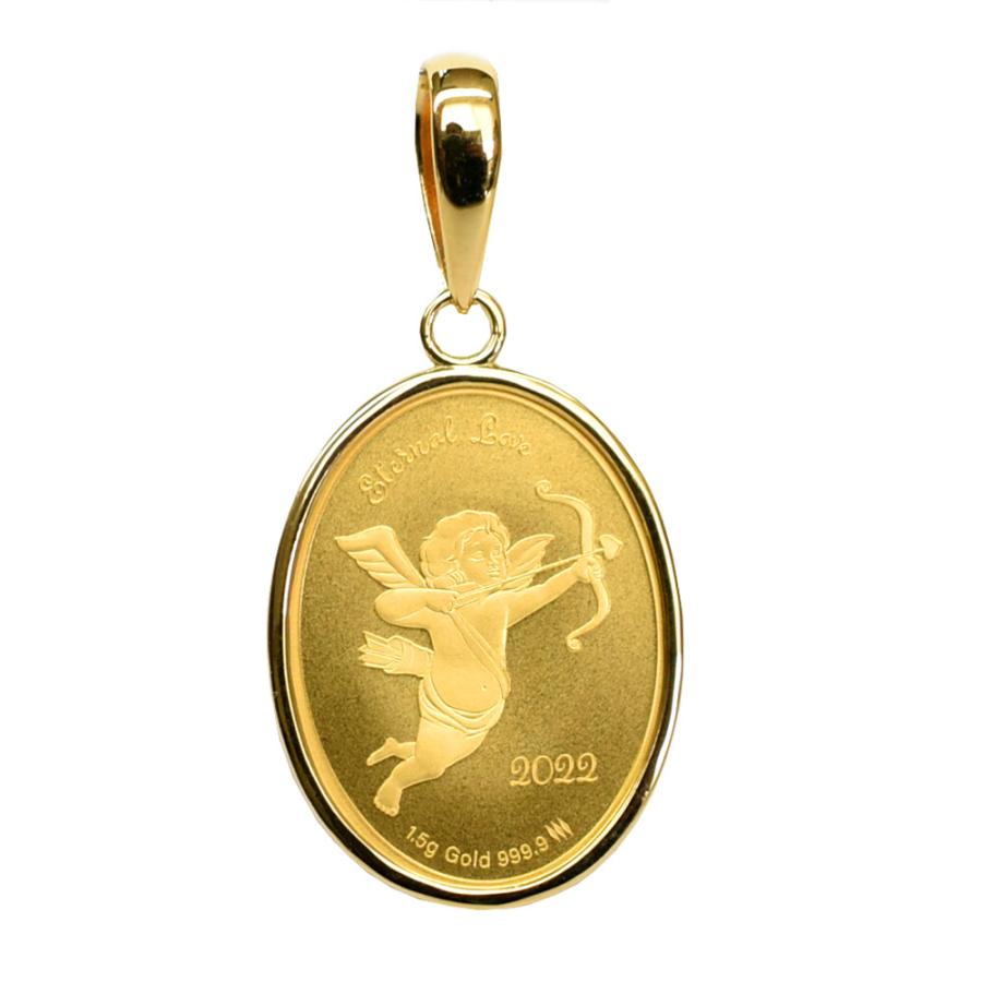K24 純金1.5g キユーピットオーバルコイン ペンダント : SWAA企画