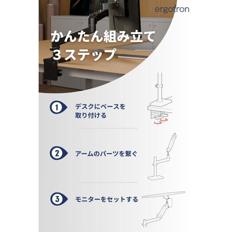 エルゴトロン（ergotron） LX Pro モニターアーム デスクマウント 長身