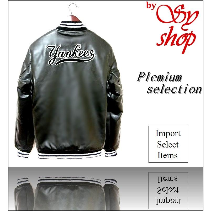 スタジャン レザー 袖革 最高級PU メンズ ヤンキース ニューヨーク