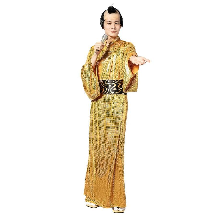 金色将軍 かつらセット /着物 着流し サンバ コスプレ 余興 ものまね