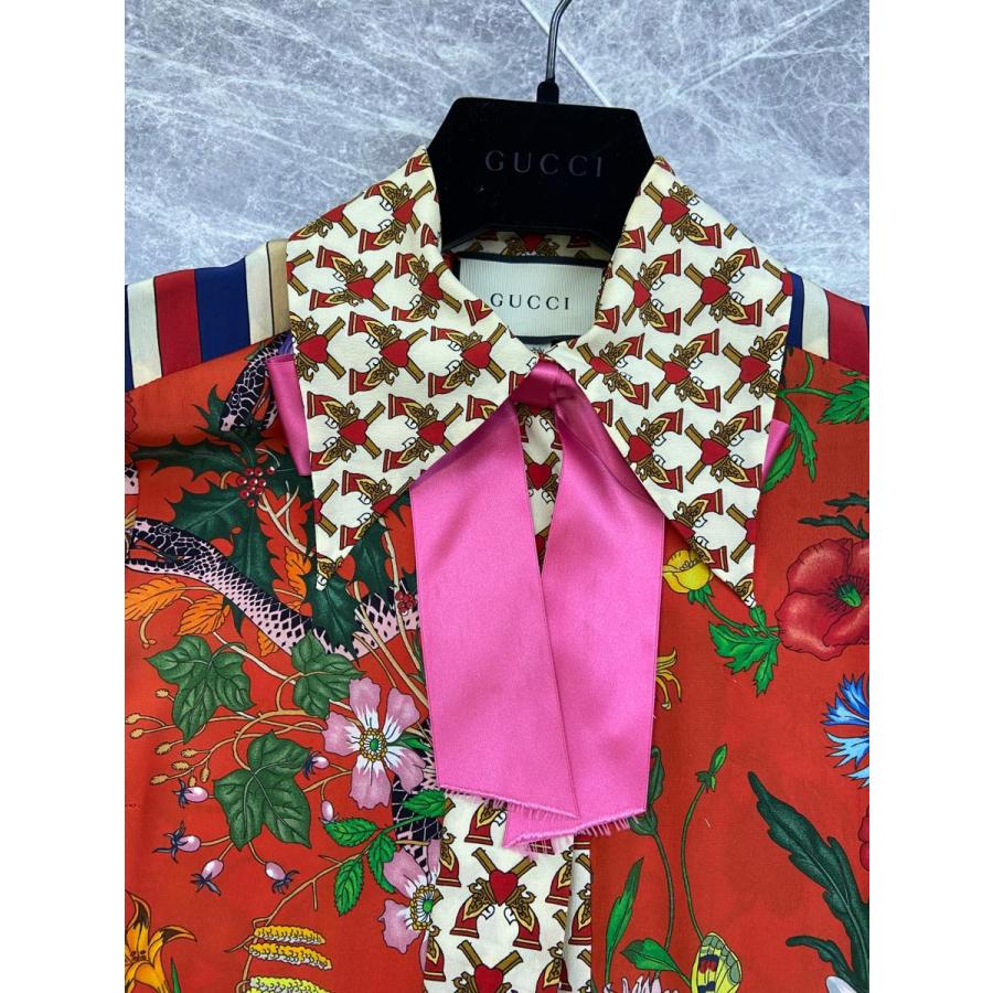 GUCCI（グッチ） 18AW GUCCI フラワー柄 シルク シャツ ワンピース